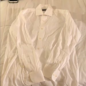 Saks white fitted collared shirt